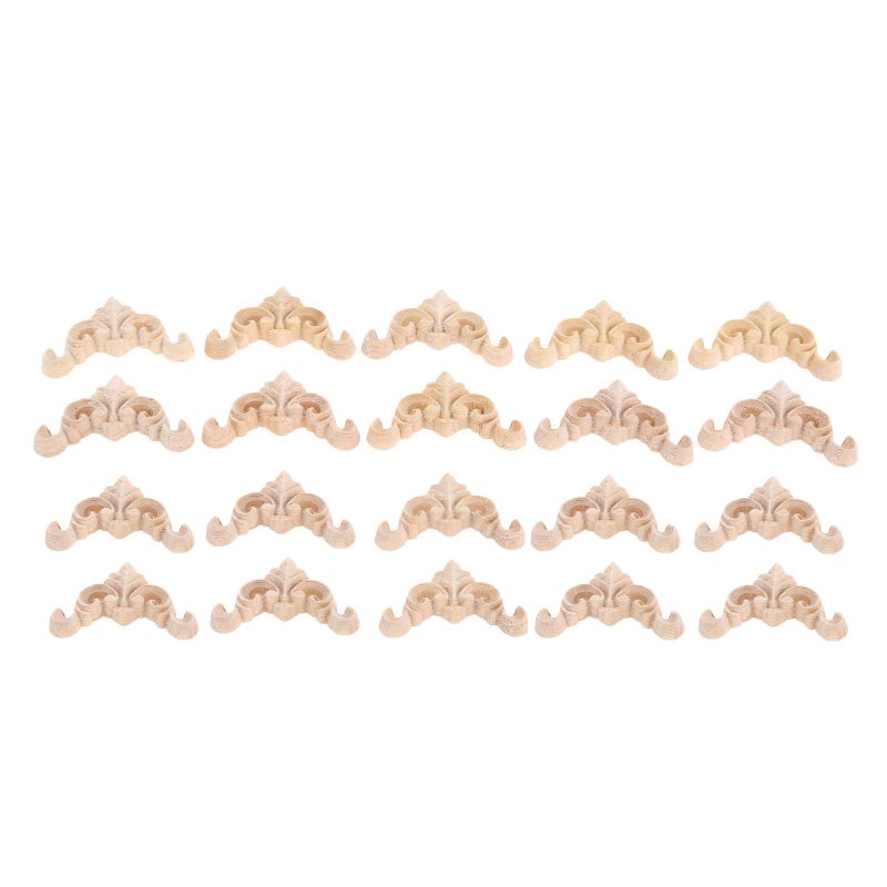 MUXSAM 20Pcs Furniture Onlay Applique Frame for Home, 4x4cm/1.57"x1.57", Unpainted Woodcarving Corner Decal Cabinet Door Wall Ceiling Dresser - Image 2